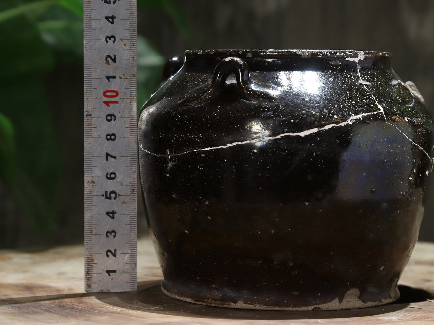 Chinese  Lingnan folk pottery jars, damaged, repaired, traditional repair techniques